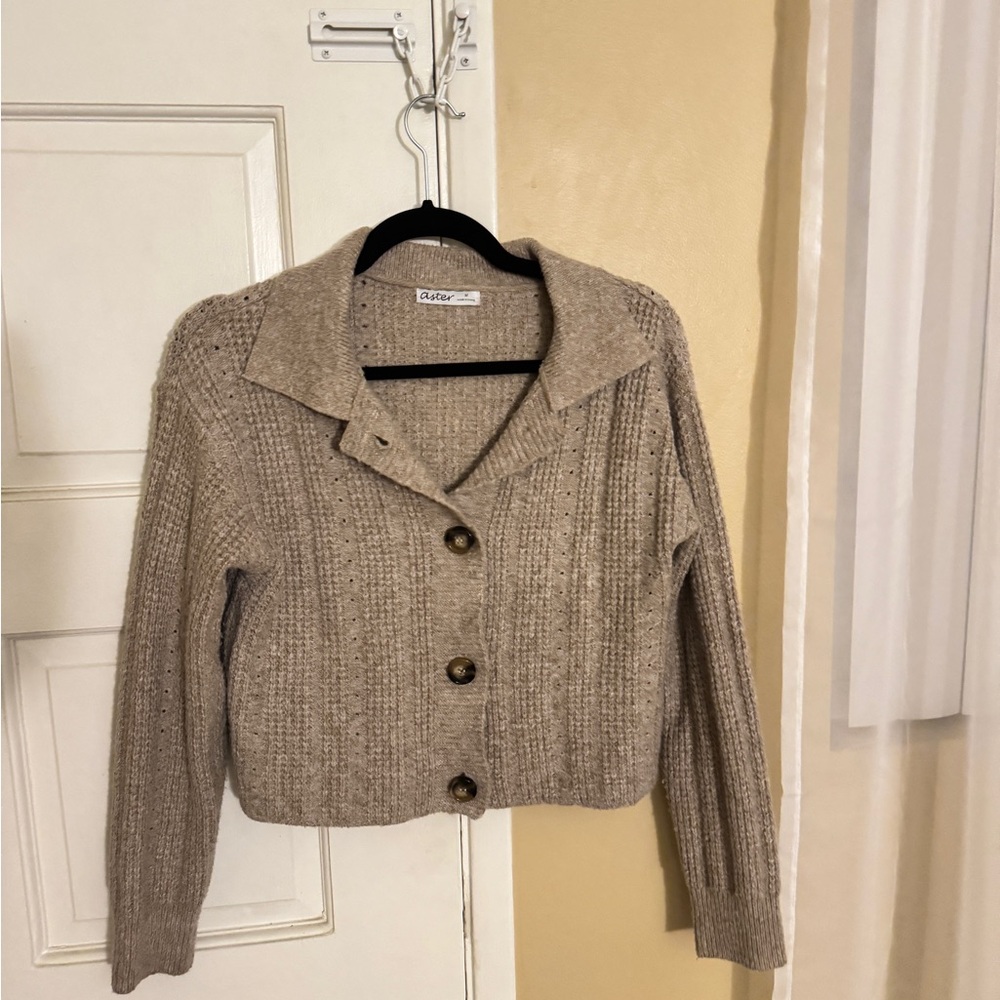 Tan Knit Cardigan